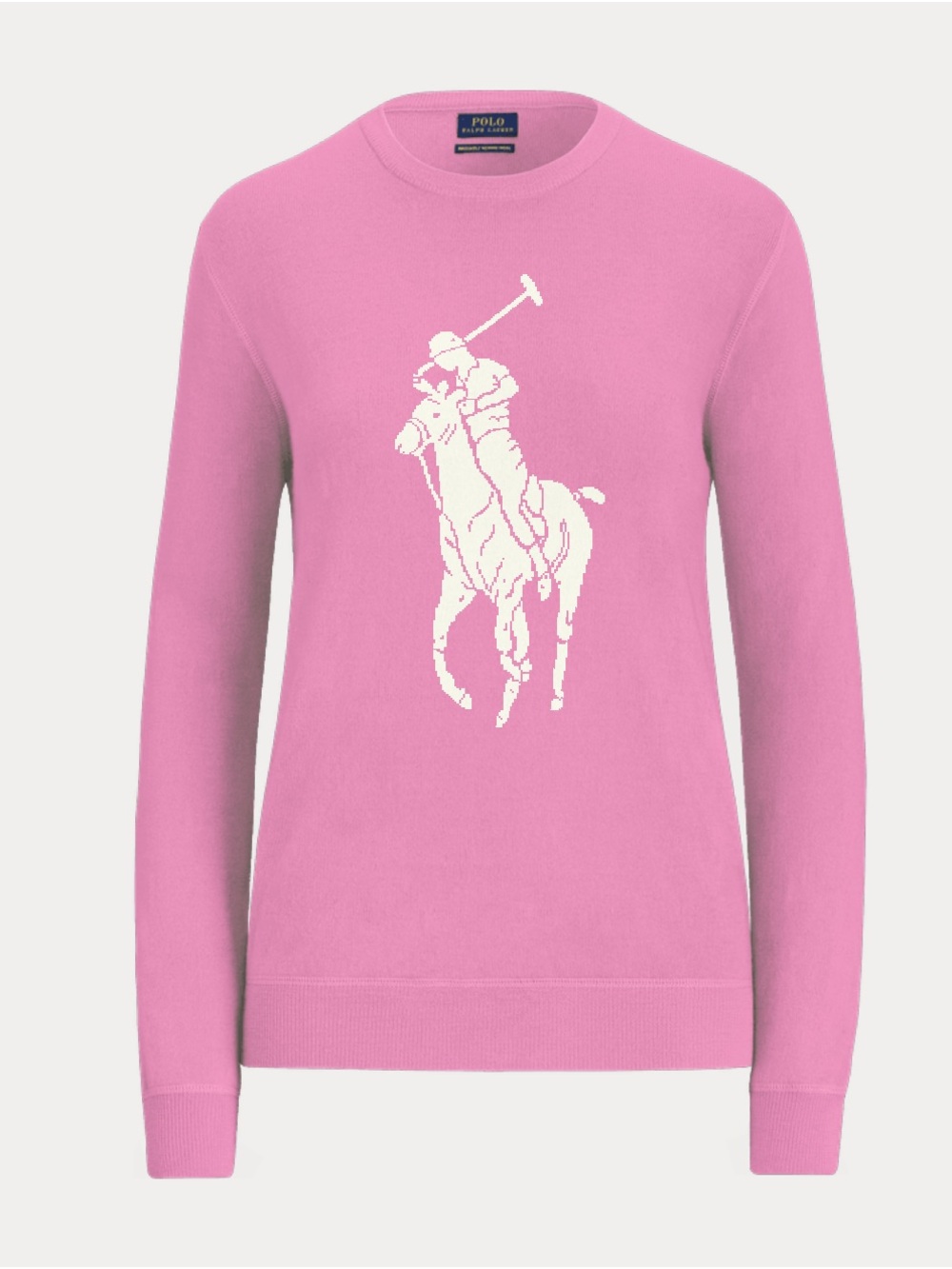 Polo by Ralph Lauren Dalia Pink Crewneck with Cream Polo Player
